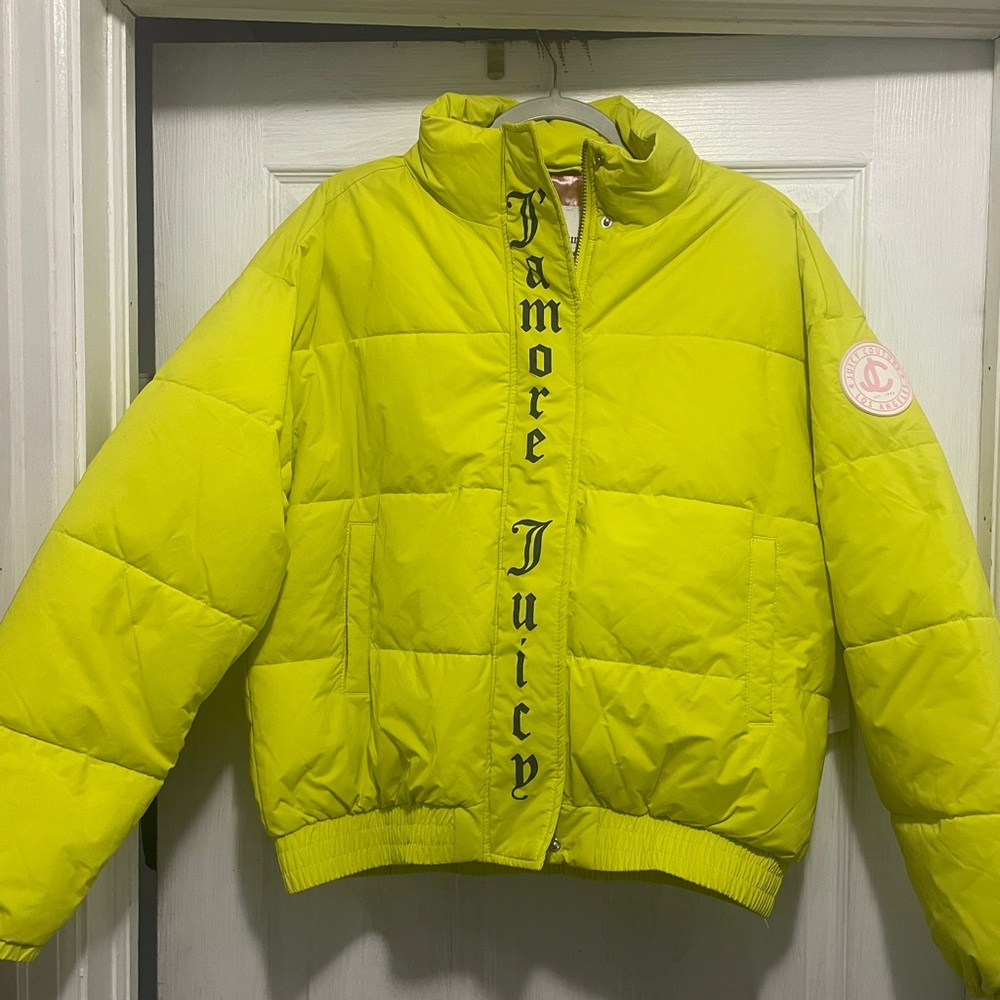 Juicy Couture Neon Cozy Zip Puffer Jacket